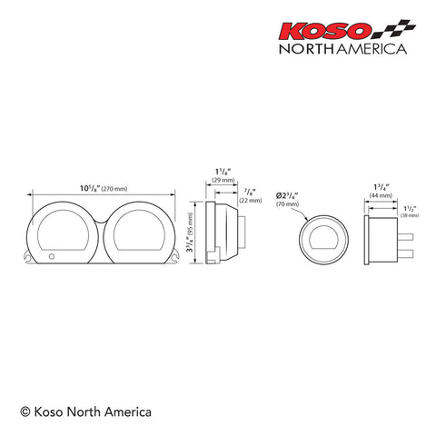 Koso HD-03 LCD Gauge Kit - 2014+ Bagger